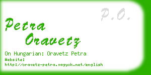 petra oravetz business card